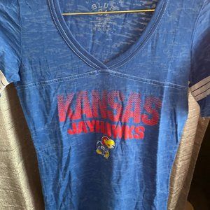 Blue 84 Kansas Jayhawk Women's/Teen Medium Blue T-shirt